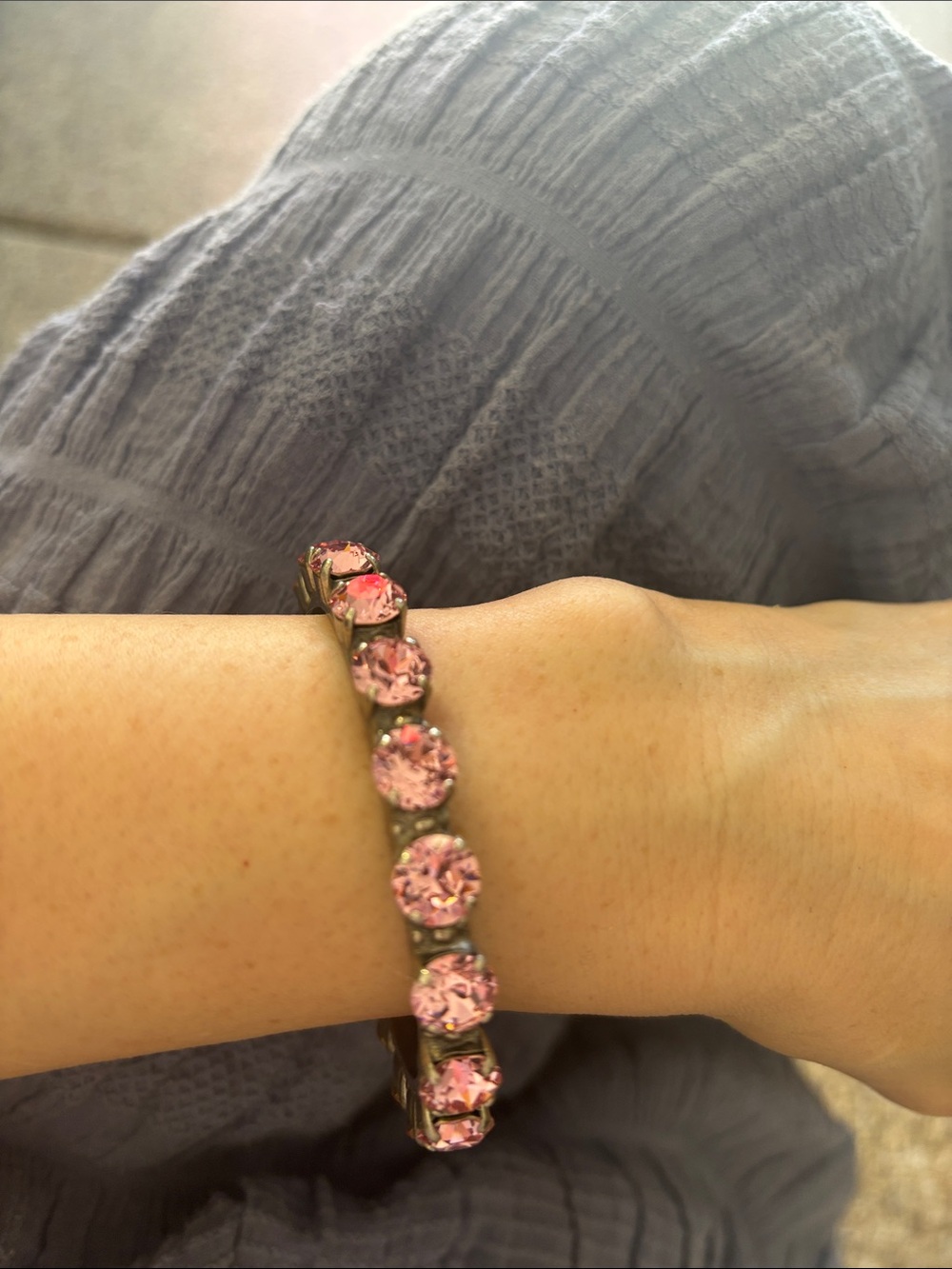 SORRELLI Sparkling Pink Crystal Tennis Bracelet - Women Jewelry